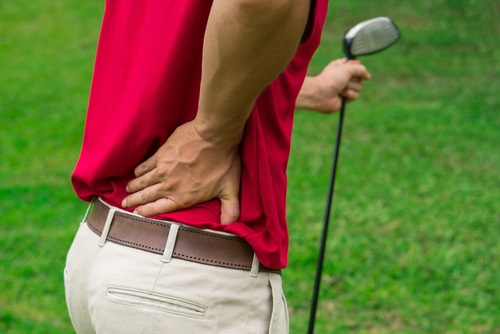 A golfer with back pain